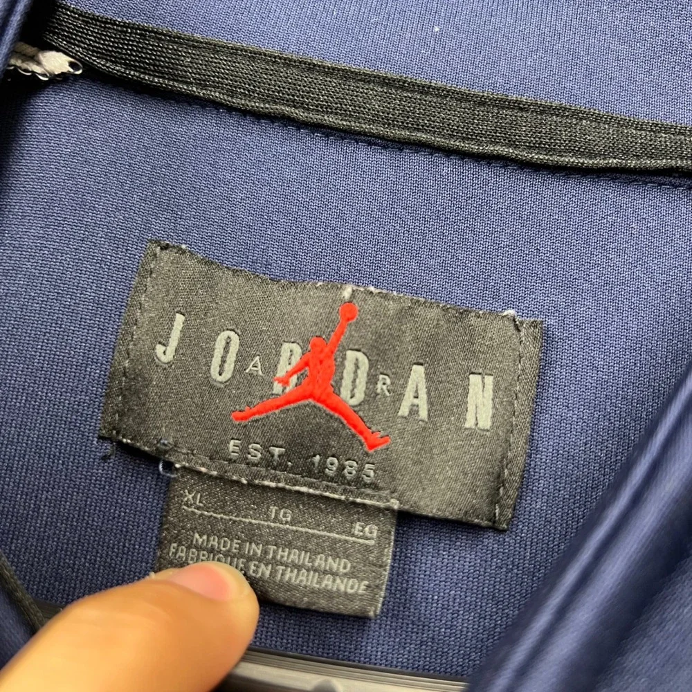 Jordan Mens XL Track Jacket Navy Blue White NT Football Full Zip Jumpman 1751